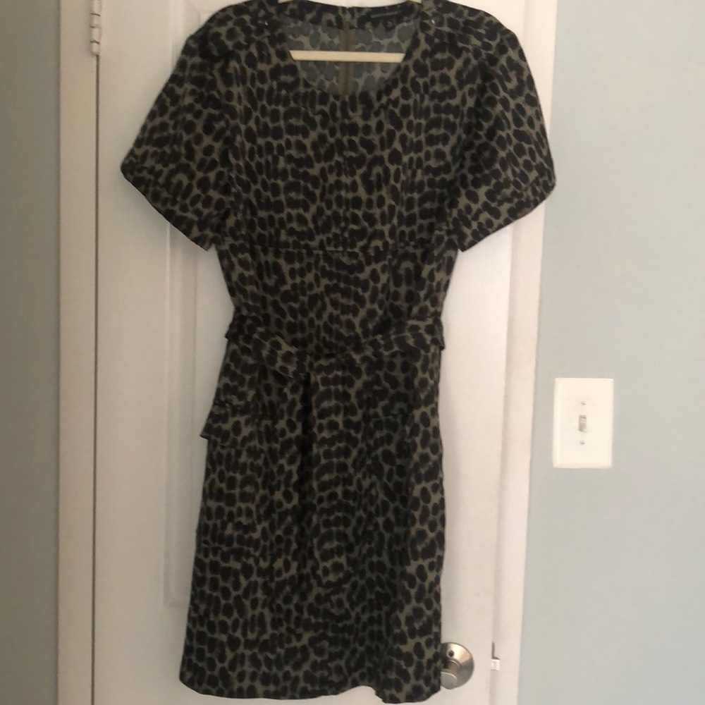Army green and black print Banana Republic dress